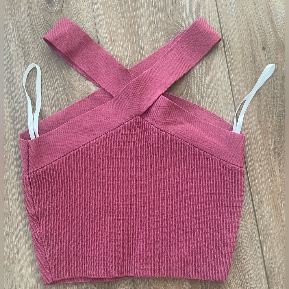 Babaton sculpt knit criss cross top size s